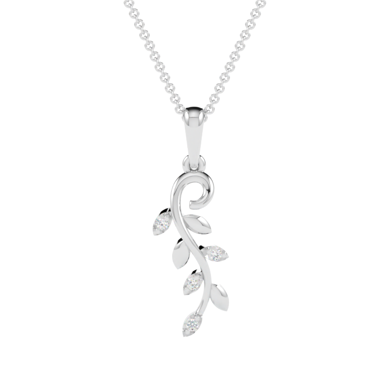 Zawieszka z diamentem Opal – złoto białe 585 – GOLDPORT